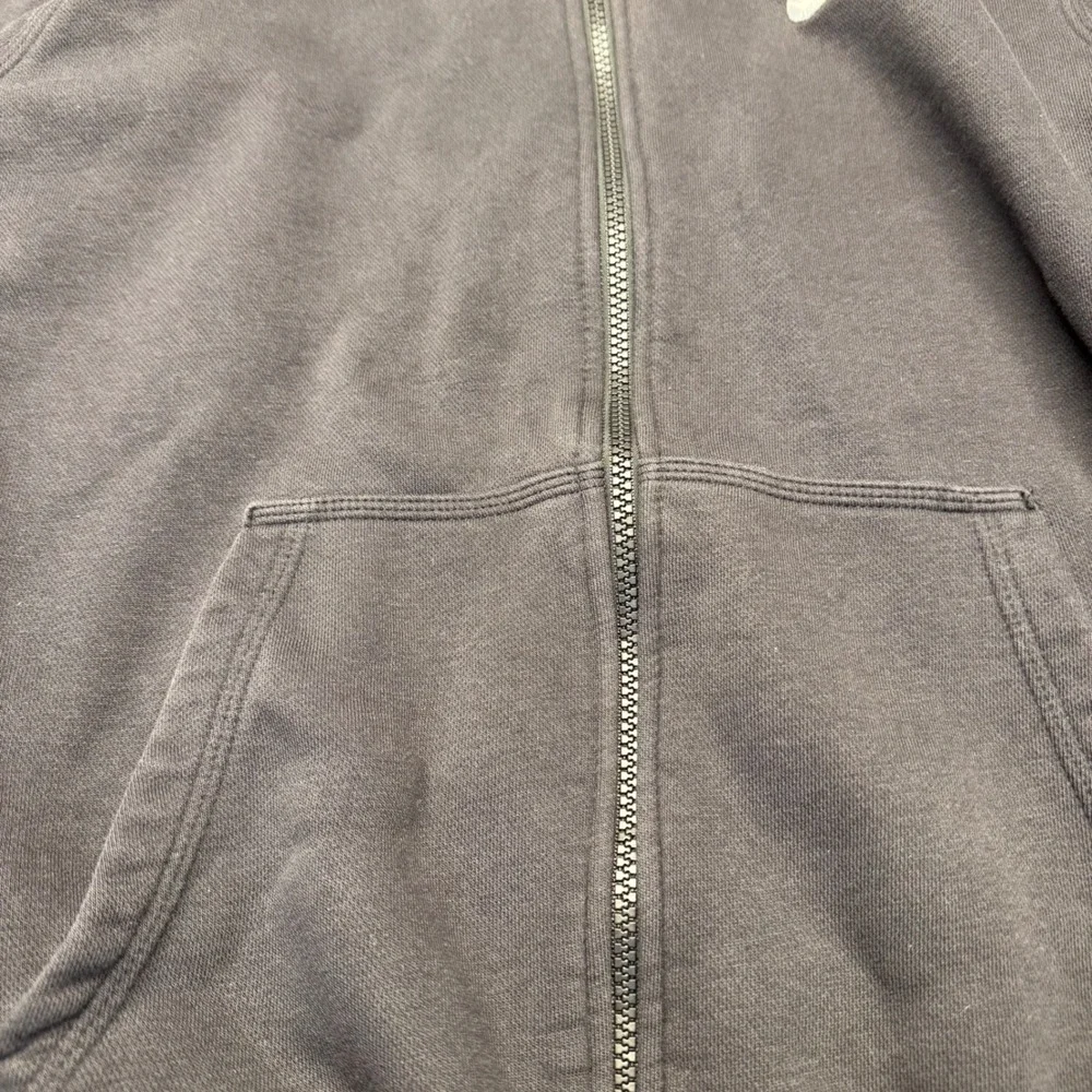 Nike Men Full Zip Hoodie Sweatshirt Charcoal Gray Embroidered Swoosh Size Medium